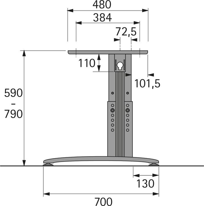 Produktbild Hettich C-Grundfuss höhenverstellbar