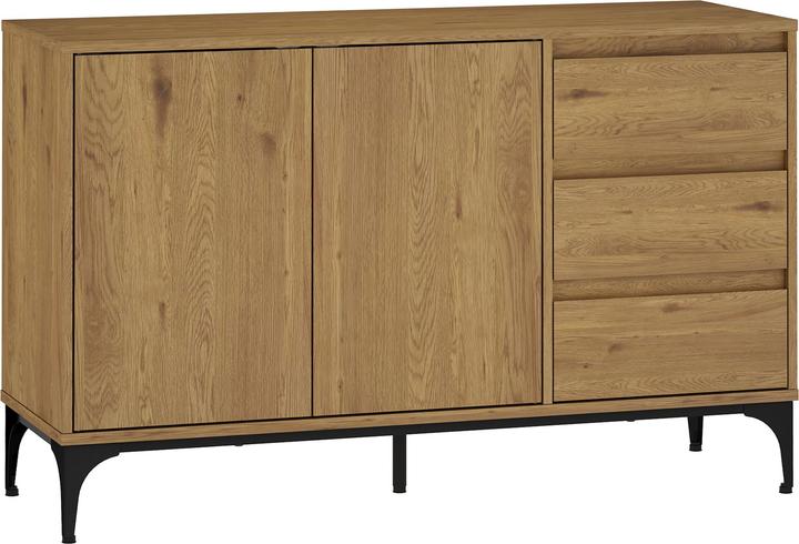 En.Casa Sideboard Kistiandi 77x120x40 cm Eicheoptik, dunkel (120 x 40 x 76.50 cm)
