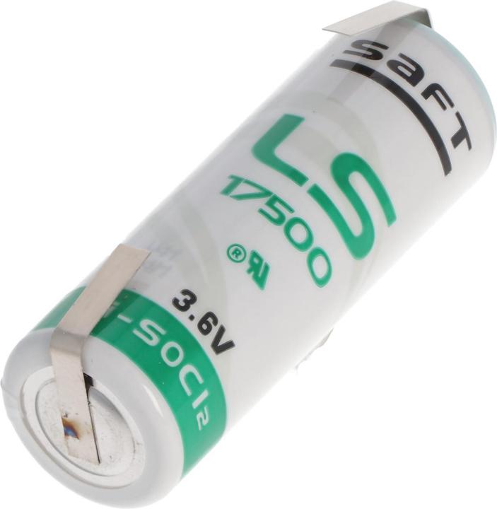 Actual product image Saft Batterie LS17500 Lithium, Size A, mit Lötfahne U-Form (1 pcs., AA, 3600 mAh)
