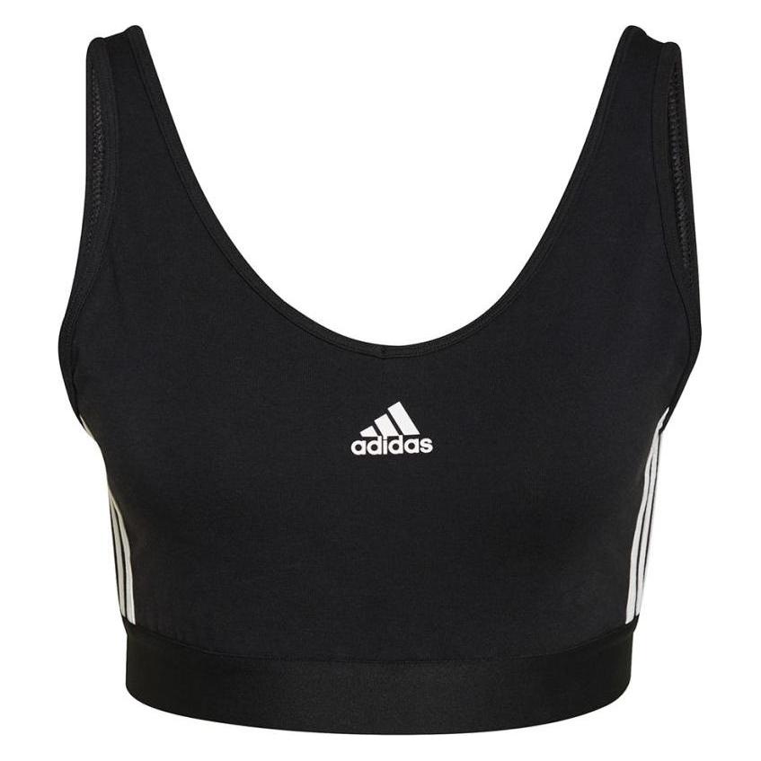 Adidas, Sportbeha, 3-Stripes Cropped Tank Top Dames (32 C), Wit, Zwart