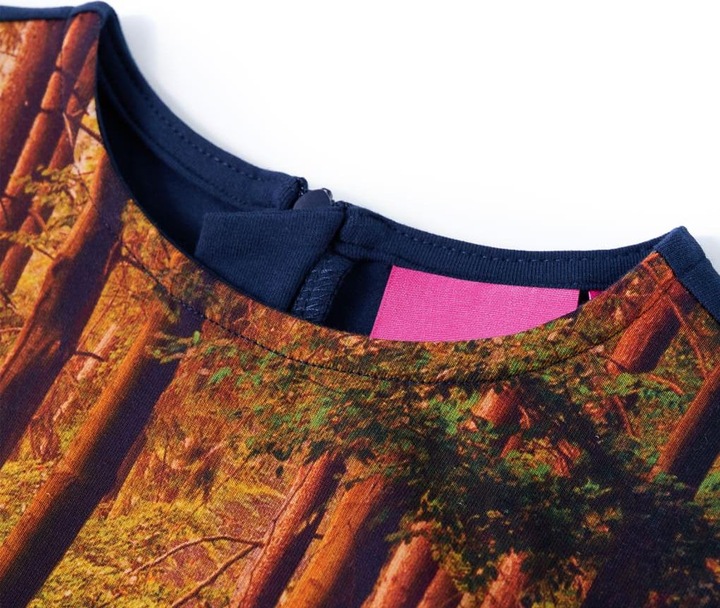 Actual product image VidaXL Children's dress with long sleeves navy blue 116,Material of the (116)