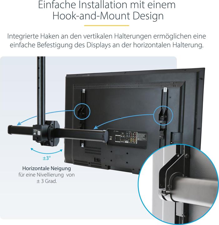 Image du produit StarTech Téléviseur à écran Plat Pour Montage Au Plafond (Plafond, 75", 50 kg)