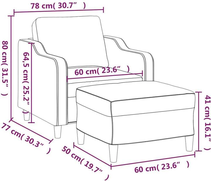 Immagine prodotto vidaXL Sessel mit Hocker