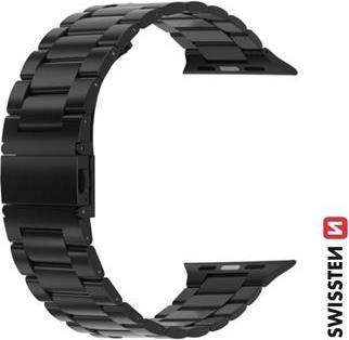 Produktbild Swissten Metal band for apple watch 42-44 mm black (44 mm, 42 mm, Stahl)