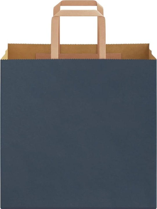 Produktbild VidaXL Kraftpapiertüten 250 Stk. mit Henkel Blau 26x17x25 cm Papiertüte (Geschenktüte, 250 x)