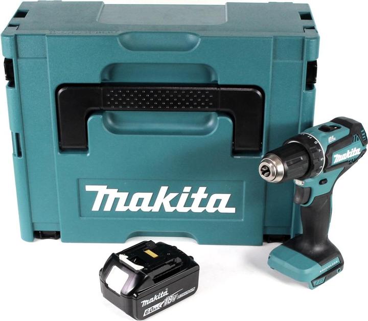 Produktbild Makita DDF 485 G1J Akku Bohrschrauber 18V 50Nm im Makpac + 1x 6,0 Ah Akku - ohne Ladegerät