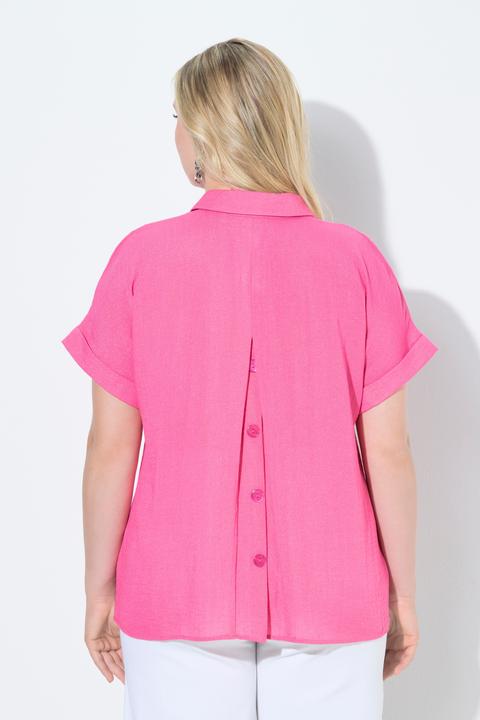Actual product image Ulla Popken Button Accent Back Short Sleeve Blouse (54)