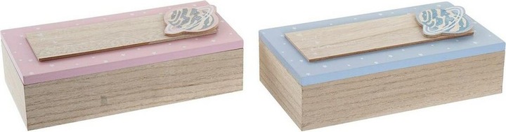 Actual product image DKD Home Decor Dekorative Box natürlich Aluminium Holz MDF 22 x 6 x 9 cm (2 Stück) (1 Stück)