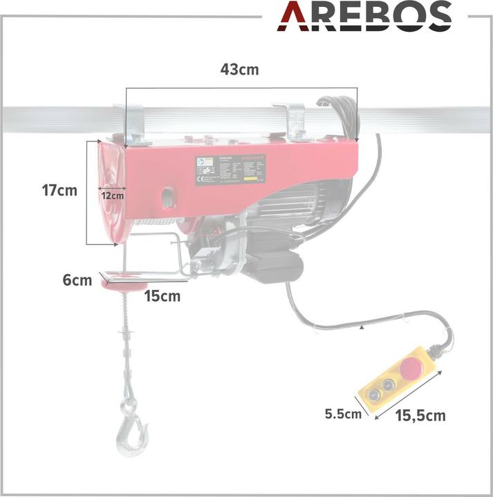 Image du produit Arebos Elektrische Seilwinde