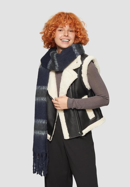 S.Oliver Tuch Flauschiger Schal mit Fransen