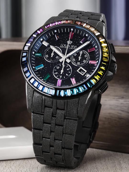 Produktbild Louis XVI LXVI1129 Herrenuhr Majeste Frosted Iced Out Chronograph 43mm 5ATM (Chronograph)