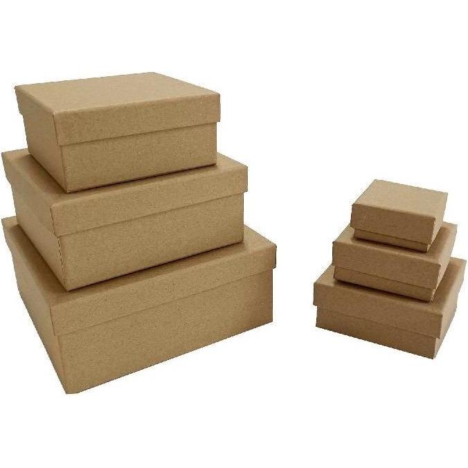PBS Austria, Geschenkverpackung, Geschenkkarton Set 6er Packpapier Natur (Geschenkbox, 6 x)