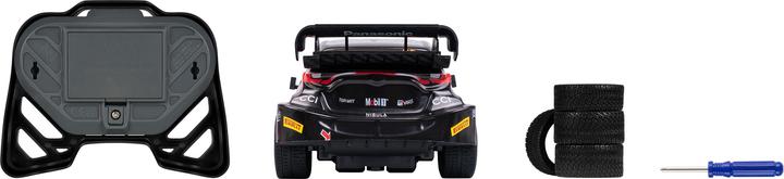 Actual product image Nikko Toyota Gazoo Racing Rovanperä Sweden Rally 2024 Remote Control Car with Extra Wheels, 1:16