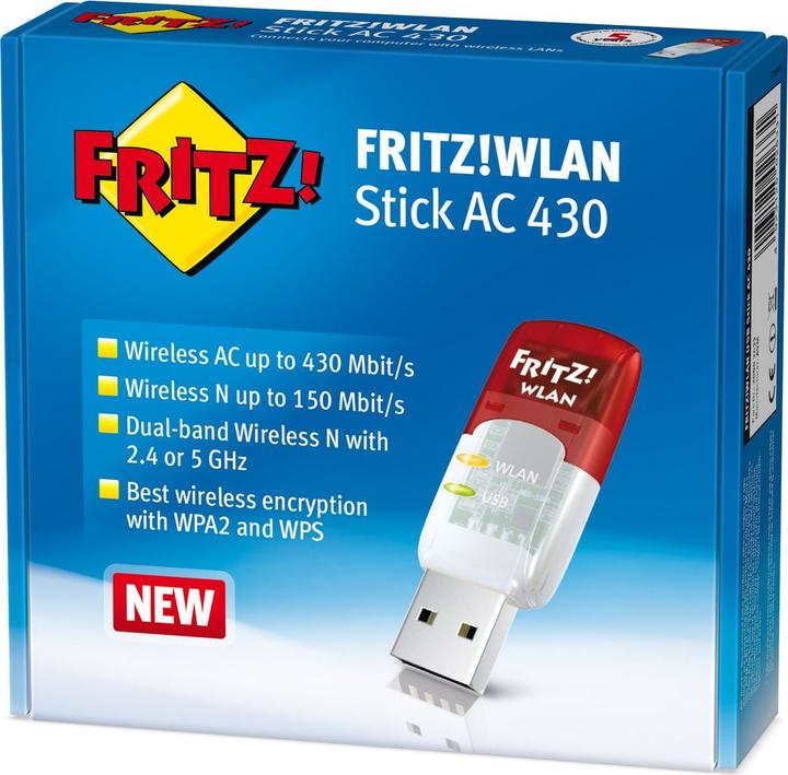 Produktbild AVM FRITZ!WLAN Stick AC 860 International / CH (USB 3.0)