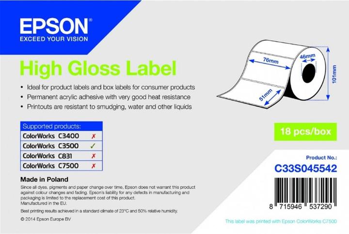 Actual product image Epson Label