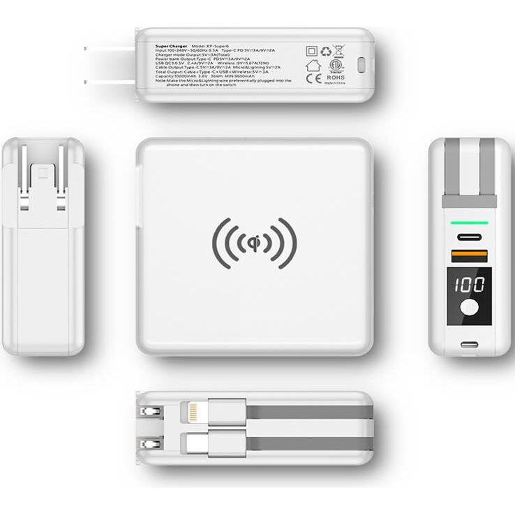 Thumbnail - Bea-Fon felixx Super Charger 2 - Powerbank Set 10.000mAh (10 mAh, 18.25 W, 18.25 Wh), Powerbank, Weiss
