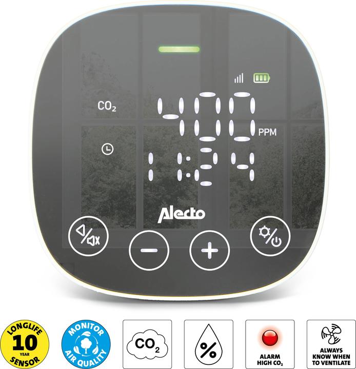 Image du produit Alecto Appareil de mesure du CO2 AQ30 avec capteur NDIR et hygromètre