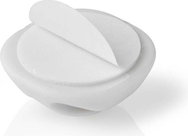 Productafbeelding Nedis Kabelmanagement kabelklem Vergrendeld 4 stuks max. kabeldikte: 5 mm Siliconen 35 mm Wit