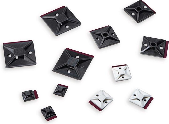 Actual product image HellermannTyton Mounting base, 19.0 x 19.0 mm, black (Fixing loops, 19 mm, 100 pcs.)