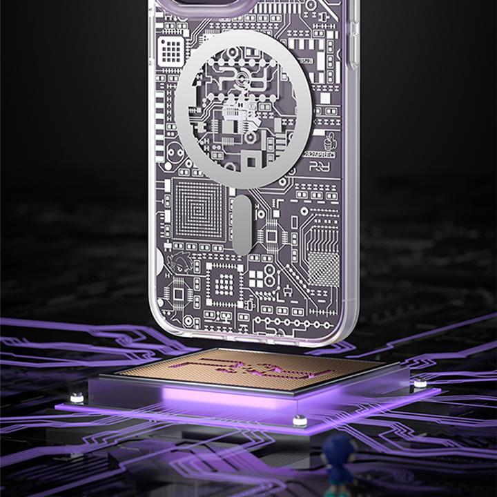 Produktbild Kingxbar PQY Geek Series Magnethülle für iPhone 14 Plus MagSafe Gold (Apple iPhone 14 Plus)