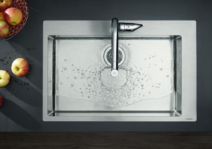 Actual product image hansgrohe HG fitted sink 660 S711-F660 stainless steel (Fitted sink, 50 cm, 76 cm)