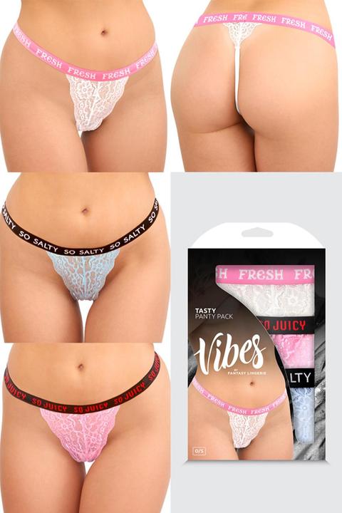 Produktbild Fantasy Lingerie tasty vibes panty pack 3 pairs of lace thong panties, os (One Size)