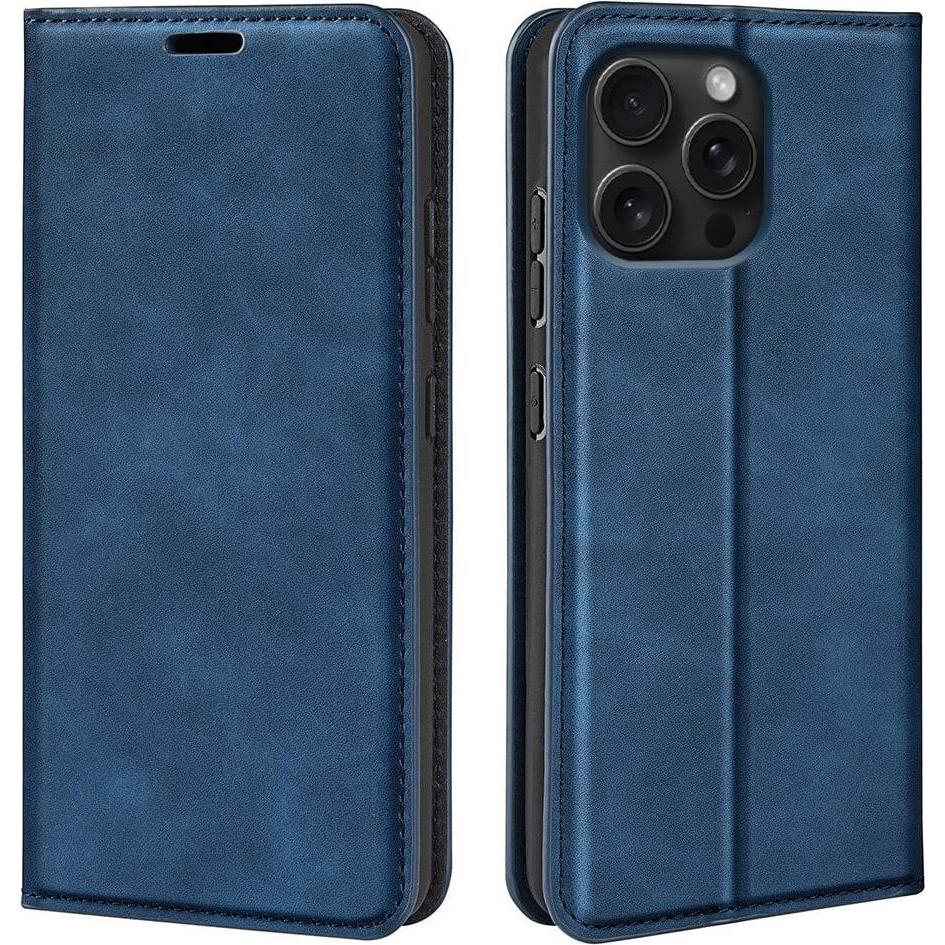 Cover-Discount iPhone 16 Pro - Stand Flip Case Hülle (Apple iPhone 16 Pro), Smartphone Hülle, Blau