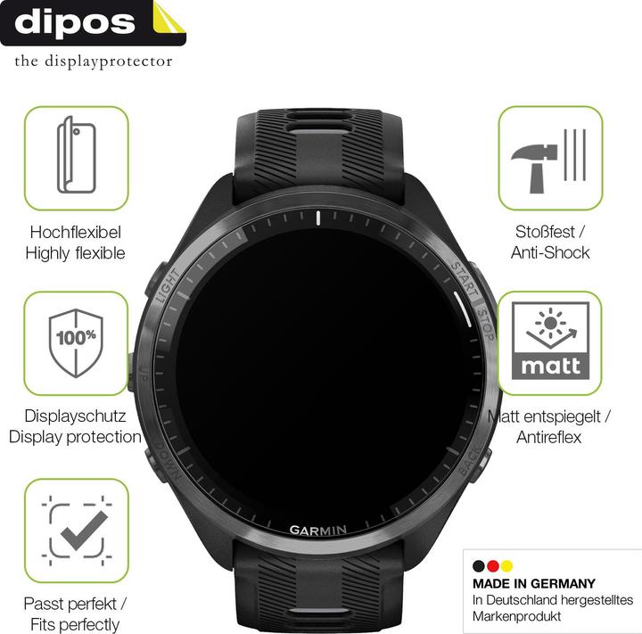 Produktbild Dipos Full Cover Schutzfolie Matt (Garmin Forerunner 965)
