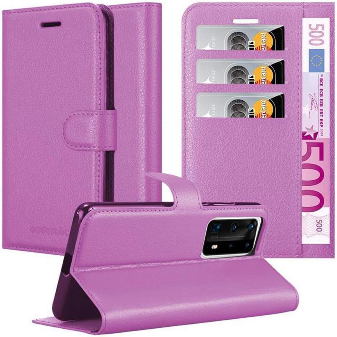 Cadorabo Book mit Standfunktion Cover (Huawei P40 Pro+), Smartphone Hülle, Violett