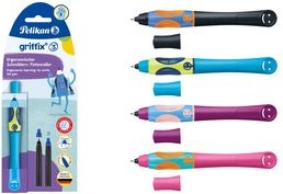 Produktbild Pelikan griffix Tintenschreiber Neon Black für Linkshänder, Schreiblernstift mit ergonomischer (Neon Black, 1 x)