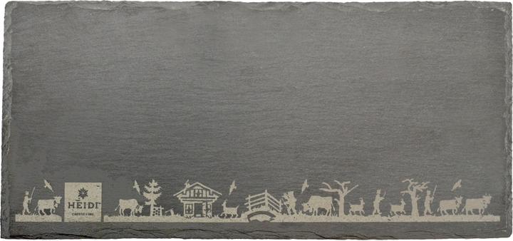 Heidi Cheese Line Ardoise avec décors des Alpes 30 cm x 14 cm