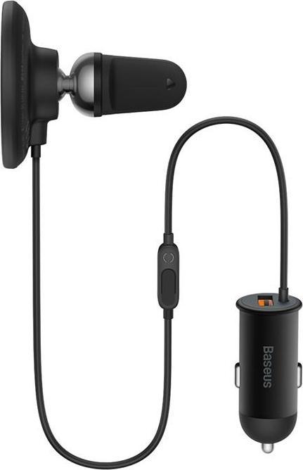 Productafbeelding Baseus Magnetische autotelefoonhouder CW01 aan ventilatierooster met autolader USB-C, 15W + 25W (zwart)