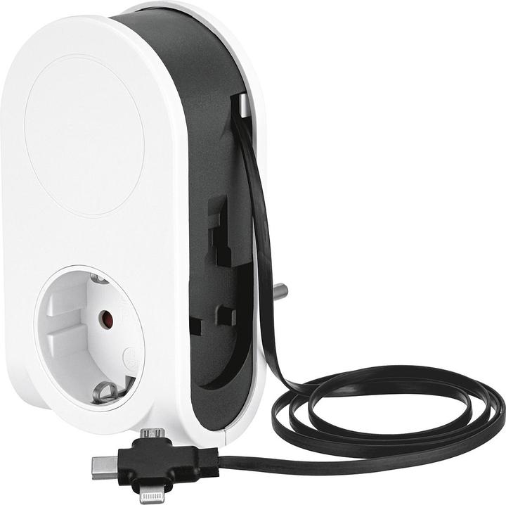 REV USB Ladegerät Flex 3in1 0,8 m + 1x Steckdose (15.50 W)