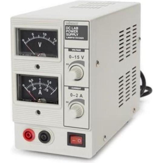 Lab Power Supplies ALIMENTATORE DA LABORATORIO DC 0-15 VDC / 0-2 A ANALOGICO, Alimentazione laboratorio, Grigio