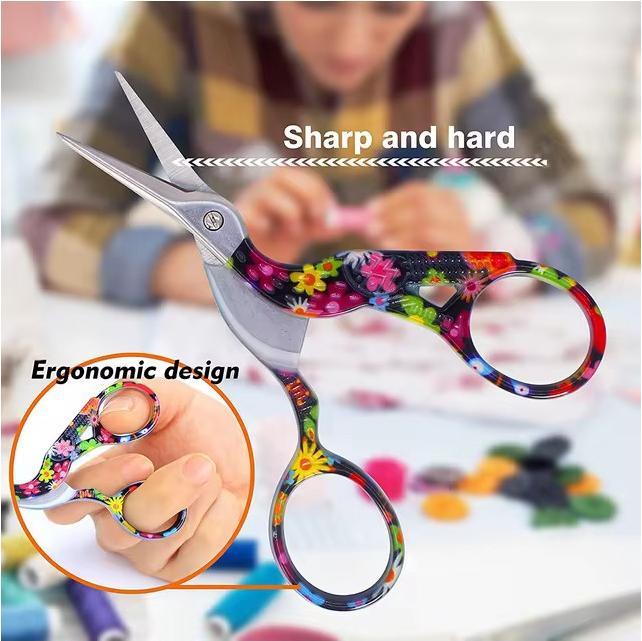 Actual product image ASMI Handbemalte Stickschere mit Blumenmuster (11.50 cm)