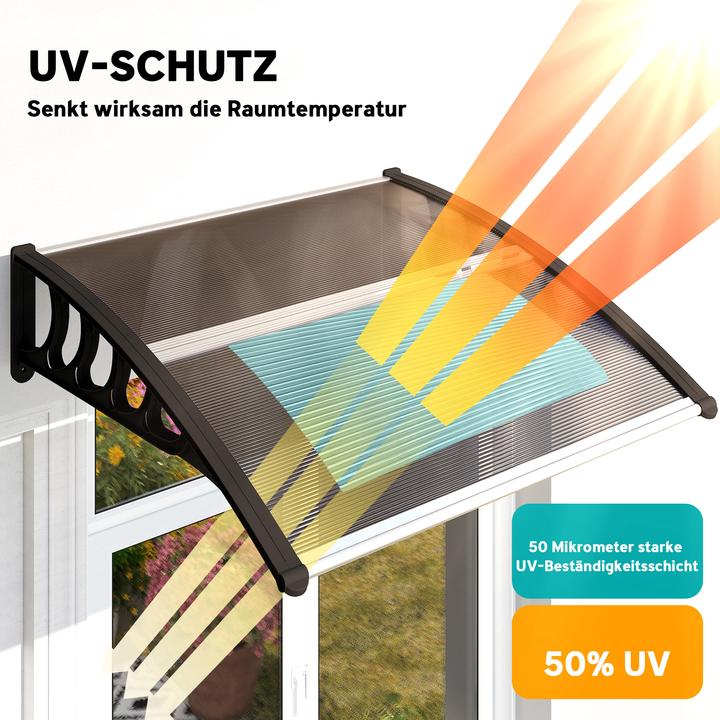 Actual product image Outsunny Pultvordach Polycarbonate, Aluminium Braun+Schwarz