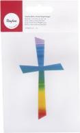 Rayher Wax motif cross rainbow, 1 piece