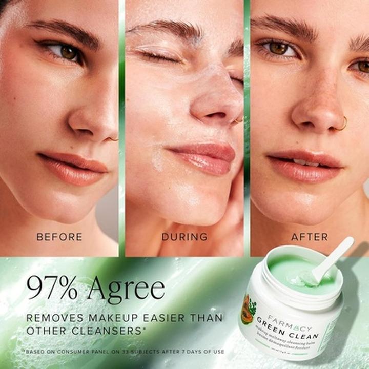 Actual product image Farmacy Green Clean Makeup Meltaway Cleansing Balm 50ml (Cleansing Balms, 50 ml)