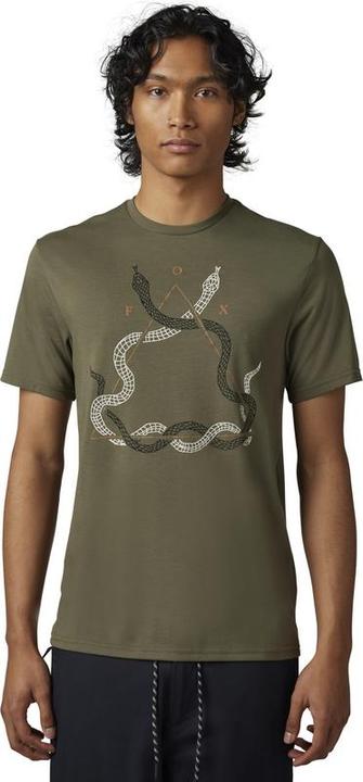 Actual product image Fox Tee 23 Caved In Ss Tech Olv Grn L (L)