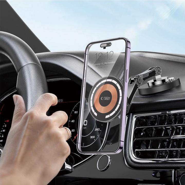 Actual product image Tech-Protect MM15W-V8 Magnetic Car Holder for Dashboard with MagSafe 15W - Black