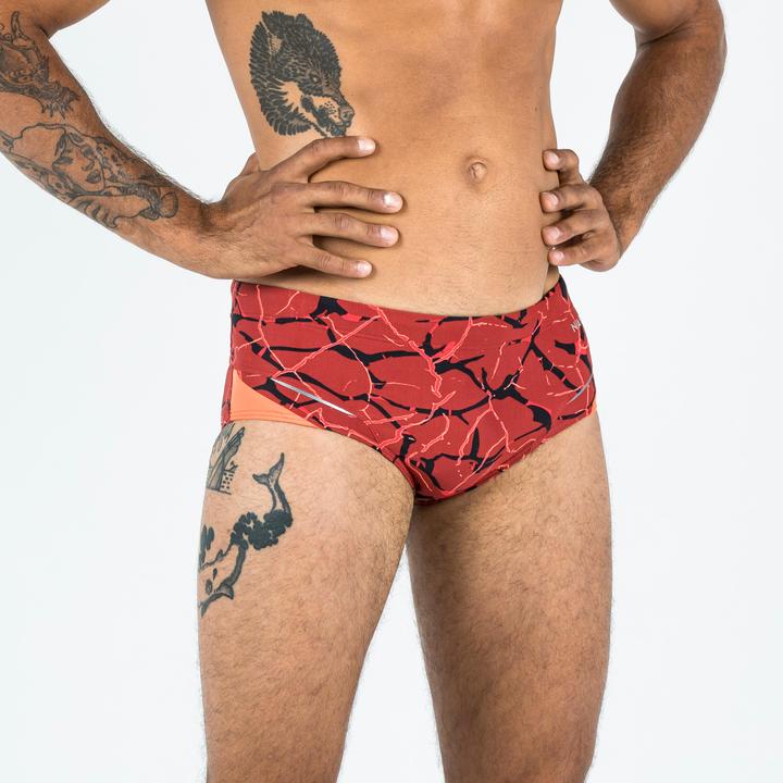 Nabaiji Badehose Miniboxer Herren - 900 All Lava rot (46)