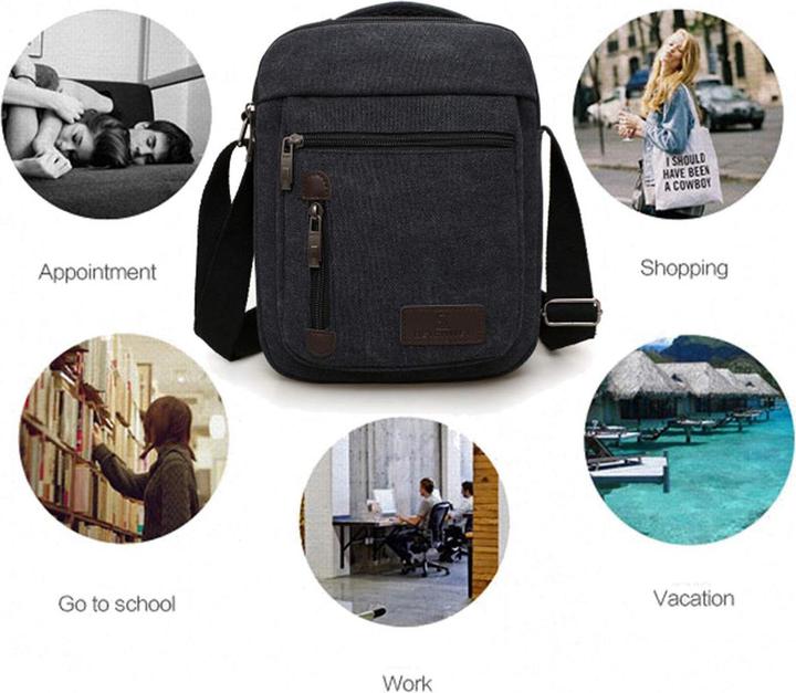 Produktbild Only-Bags.Store Umhängetasche, kleine Umhängetasche, Handtasche, Handgelenk Tasche, Leinwand, Vintage Umhängetasche