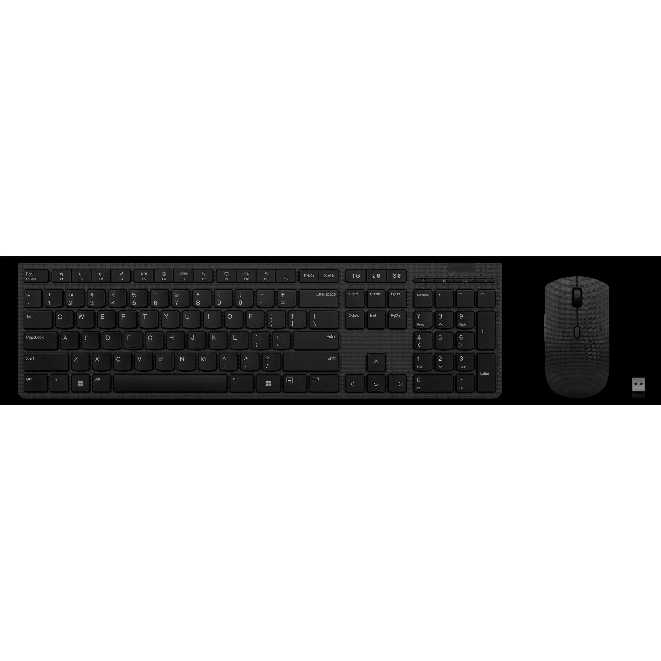 Lenovo Professional Combo (DE, Kabellos), Tastatur, Schwarz