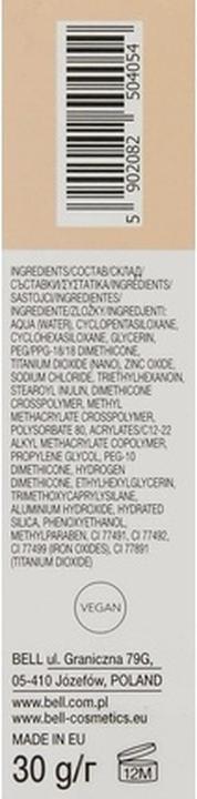 Actual product image Bell Cosmetics HypoAllergenic Mat&Soft Make-Up hypoallergenic mattifying fluid 02 Natural 30g (02 Natural)