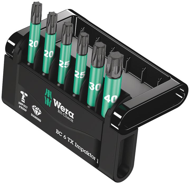 Produktbild Wera Bit-Check 6 TX Impaktor 1 (Innensechsrund TX M30, Innensechsrund TX M25, Innensechsrund TX M40)