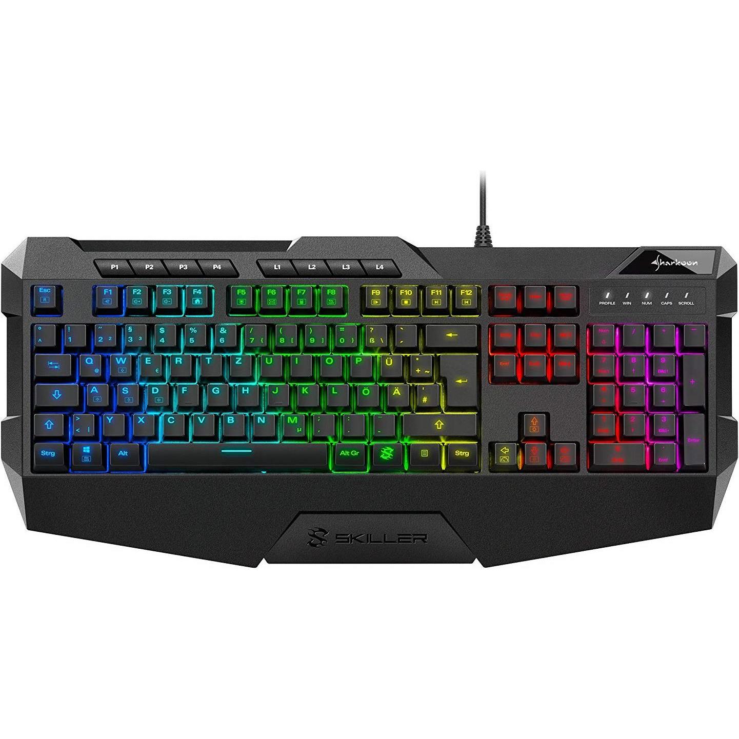 Sharkoon Skiller SGK4 (DE, Kabelgebunden), Tastatur, Schwarz