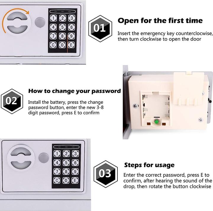 Immagine prodotto Nictemaw Möbeltresor mit Elektronikschloss (6.60 l)