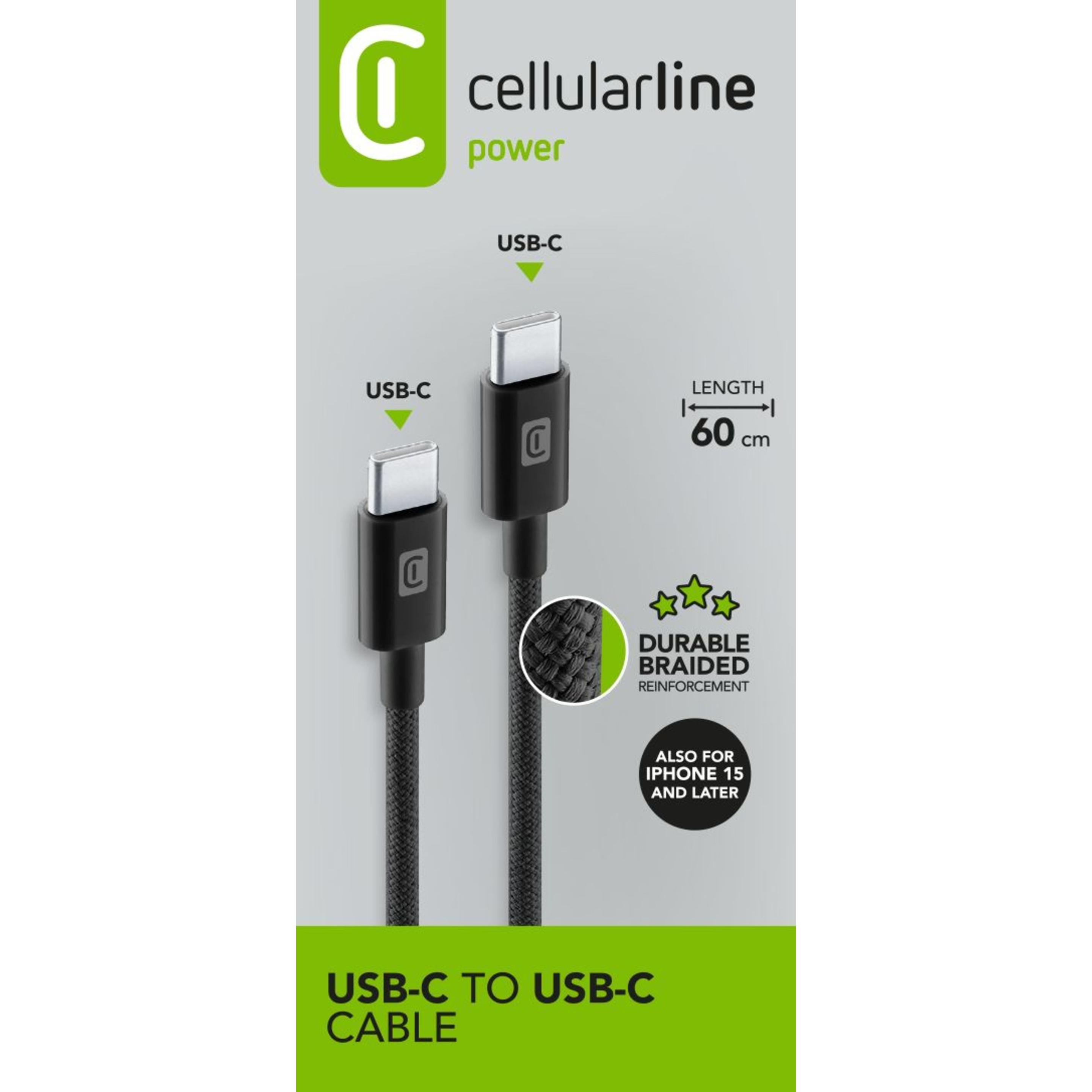 Thumbnail - Cellularline Braided Data Cable 0,6 m (0.60 m, USB 2.0), USB Kabel