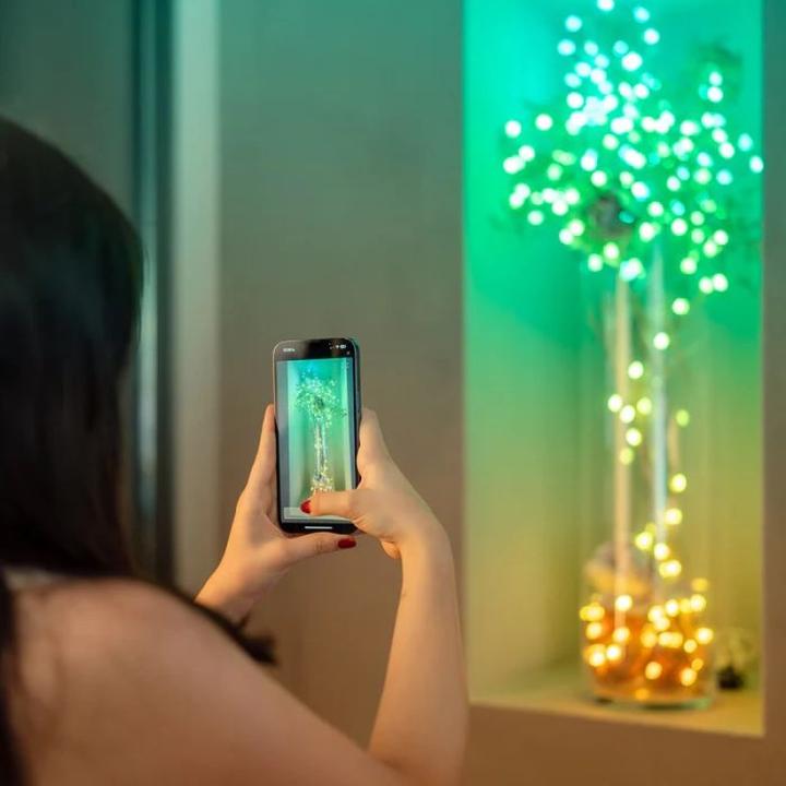 Actual product image Twinkly Candies - 100 Pearl-shaped RGB LEDs Green Wire USB-C (2 m)