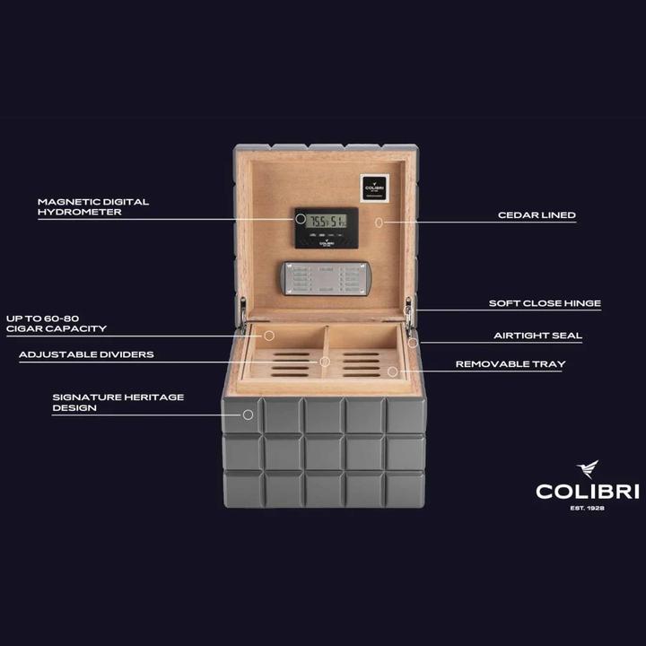 Produktbild Colibri Heritage Cube Humidor Anthrazit (60)